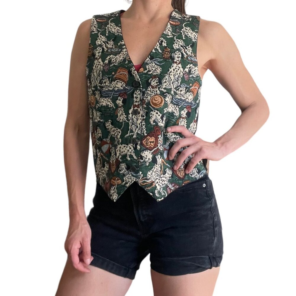 VTG Idea Nuova  Dalmatian  Tapestry Vest